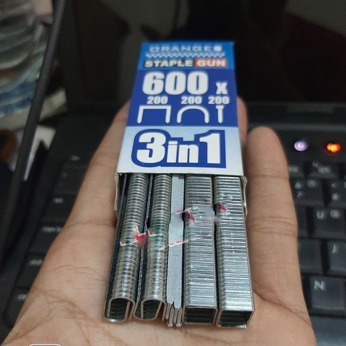 

ISI STAPLES 3 IN 1 UKURAN REFILL STAPLER GUN ISI STAPLE MERK ORANGE KUALITAS TERBAIK