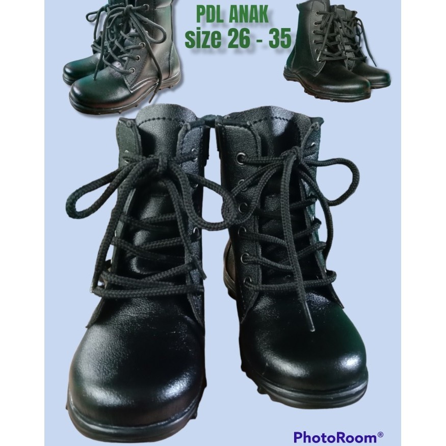 Sepatu Anak Pdl Dop Polisi Tni Tentara Unisex