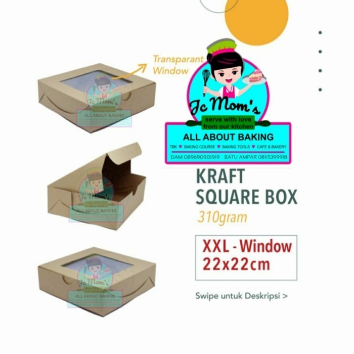 Open DS] kotak craft coklat Square Box XXL Window