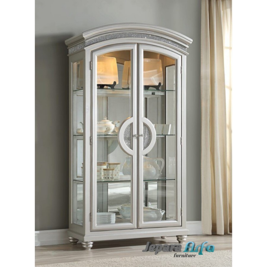 lemari pajangan kaca minimalis ruang tamu