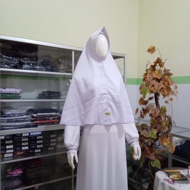Pbstore Pekanbaru - CLEARANCE SALE Jilbab Sorong Anak Pesantren / Santriwati Bahan Wolfis Size L