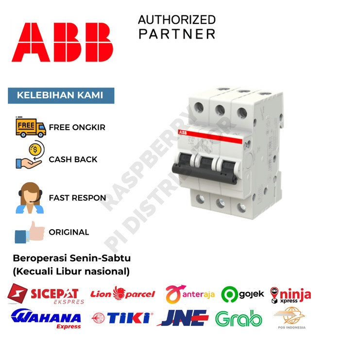 Terbaru Abb Mcb 3P 10A 4.5Ka Sh203L-C10 Sh 203 L-C10 Ampere Eq Dom11348 Domae Promo Terlaris