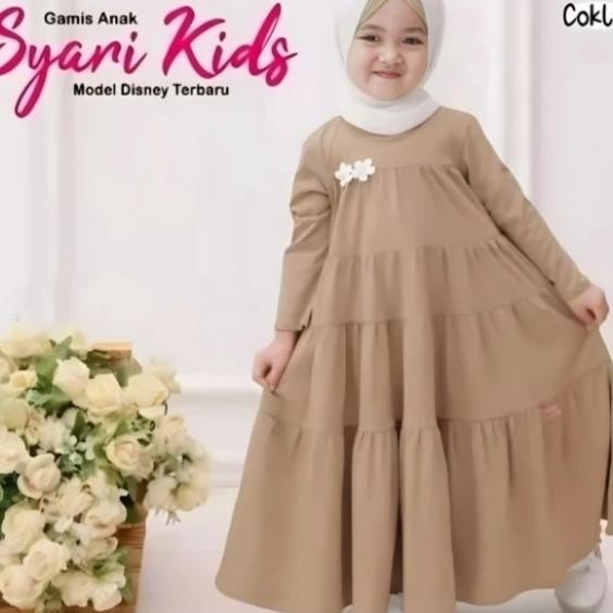 Terbaru Gamis Anak Perempuan Terbaru Motif Bunga 2-12 Tahun