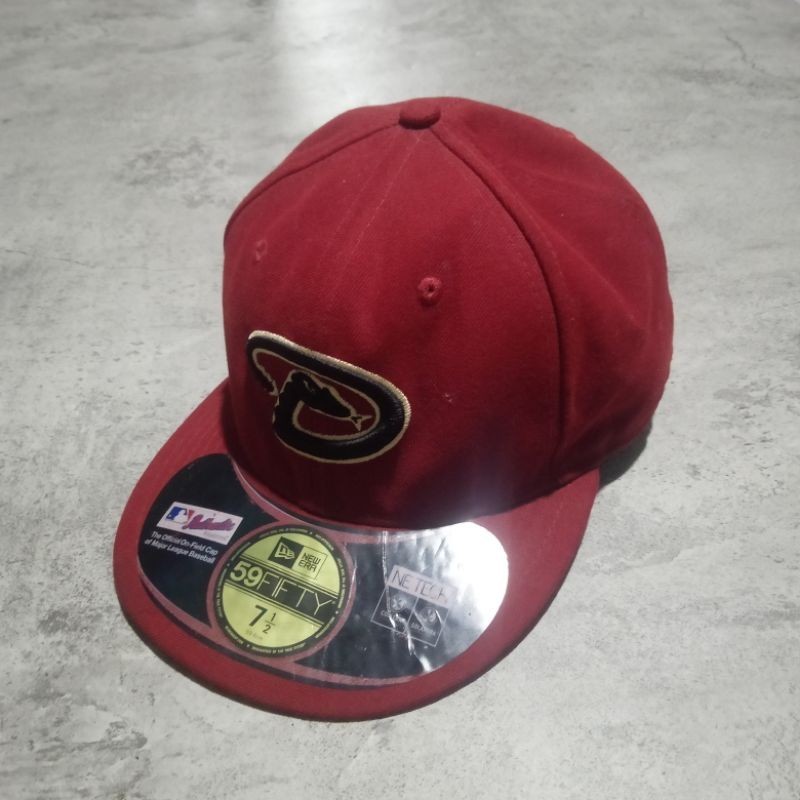 topi snapback pria new era x mlb merah maroon