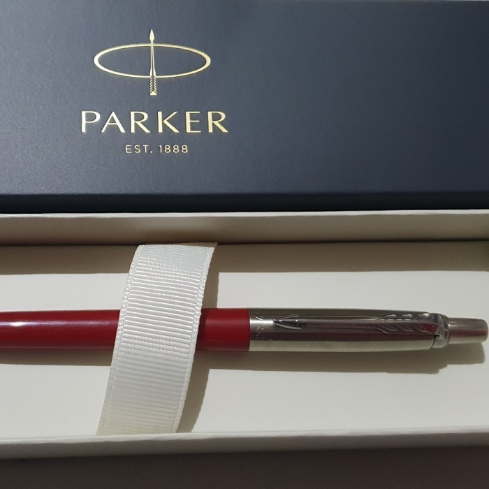 

Ready Pulpen Parker Jotter SPC Ballpoint Merah Crome Trim (Klip Silver)