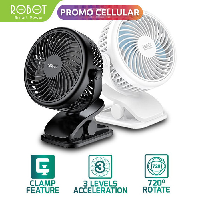 Kipas Angin Mini Robot RT-BF10 Mini Fan Portable 720 Rotating Clip