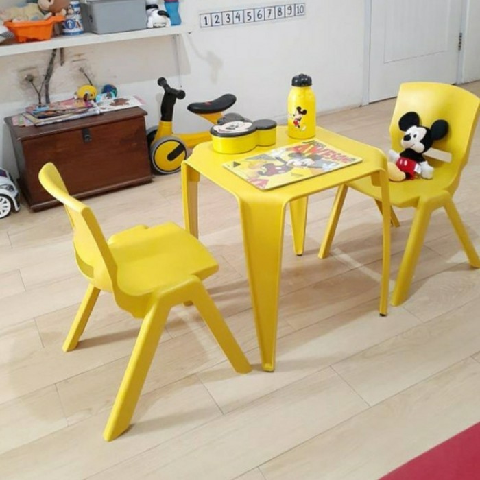 Meja Kursi Anak Set Olymplast (1 Meja Polos + 2 Kursi)