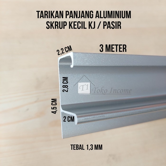 Handle Tarikan Panjang Aluminium Profil Edging Lemari Minimalis 3Meter