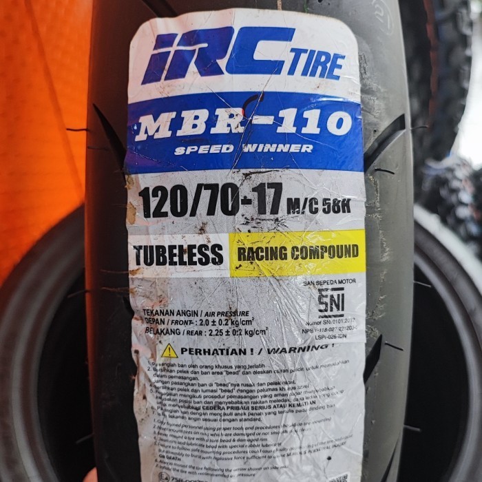 Irc Mbr-110 Racing Compound 120/70-17 Tubles New Irc