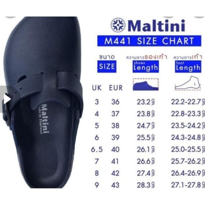 Sepatu sandal Maltini Harvard M441 , Clog untuk Chef ori Thailand