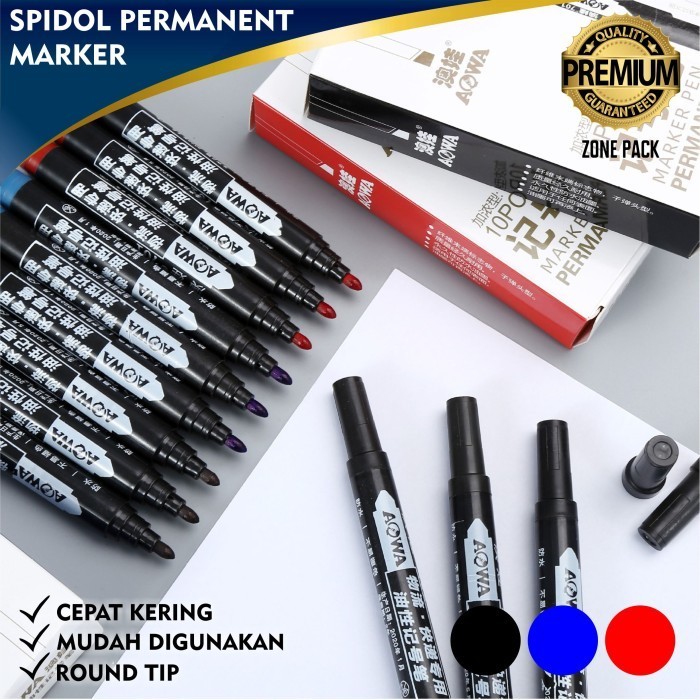 

cusss order] Spidol Permanen Spidol Hitam Biru Merah Marker Permanent AOWA