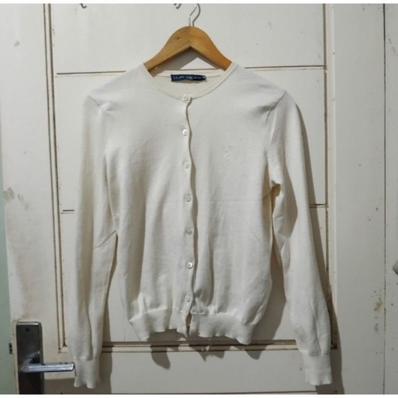 polo ralph lauren yellow knit cardigan