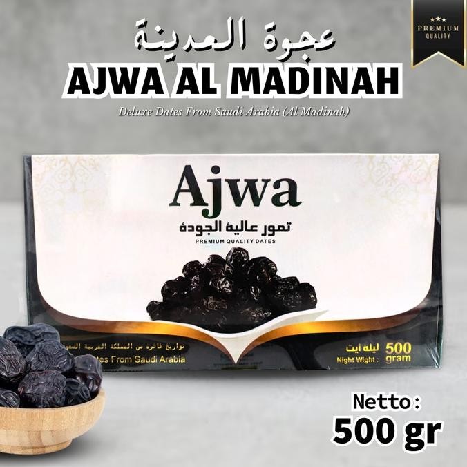 

Kurma Ajwa Nabi Murah Asli Madinah Premium Dates 500 Gram 1/2 Kg