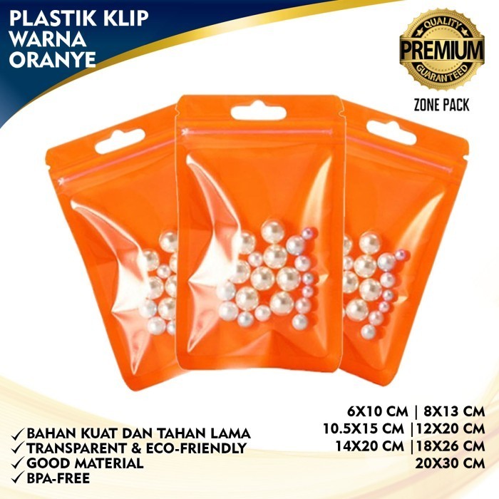 ,,,,,,,] Plastik Ziplock Warna Orange Kantong Perhiasan Kosmetik Ziplock