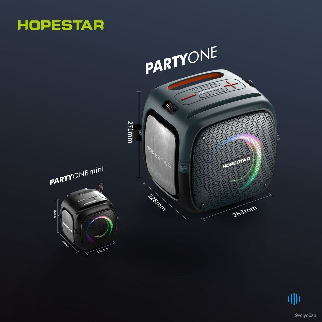 HOPESTAR PartyoneMikrofon Ganda Speaker Daya Tinggi dengan Dudukan Monitor Suara Berat Audio Luar Ru