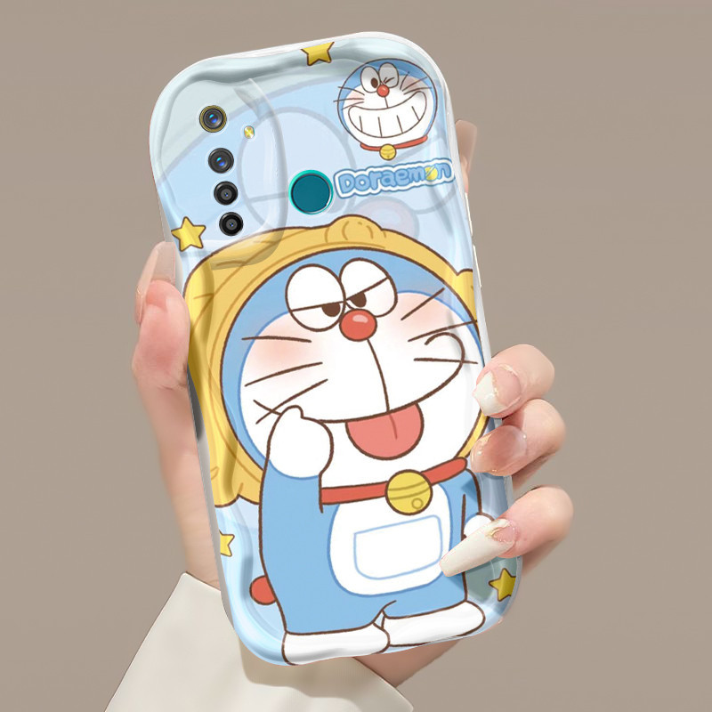 Casing Hp Realme 5 Pro Realme Q Case sarung HP Kesing pola Doraemon menyenangkan Cases kartun pelind