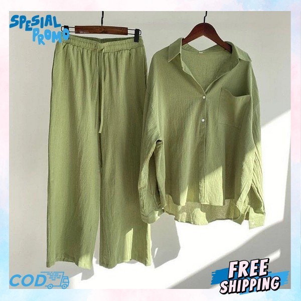 Long Set Viral Setelan Muslimah Setalan Celana Premium Stelan Cewek Murah Stalan Terbaru One Set Per