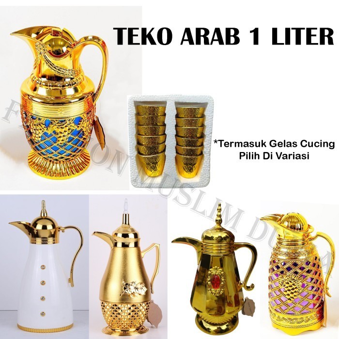 Teko Arab 1 Liter Vacuum Flask / Termos Arab Air Zamzam