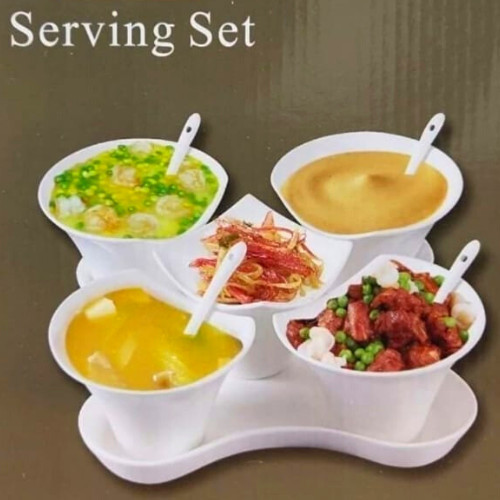 Wadah Saji 10 Pc Serving Set Keramik Putih S1099