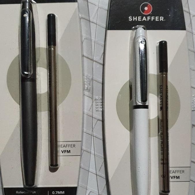 

Pulpen Sheafer / Sheaffer VFM Putih Glossy / Gun Metal Roller Ball GJS