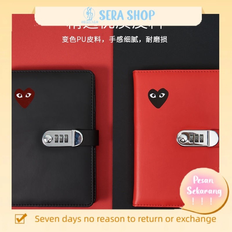 

✖▲✻Sera Buku Harian Siswa Gaya Jepang dengan Kunci Tebal Tangan Buku Akun Kata Sandi Buku Pasangan Notepad Notebook Alat Tulis