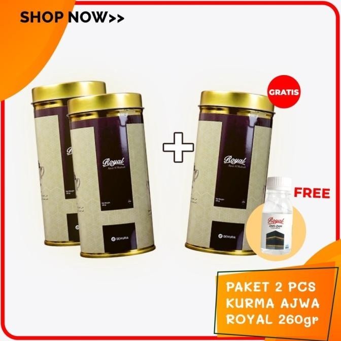 

Kurma Ajwa Royal 260Gr 2Pcs (Free Ajwa Royal 260Gr & Zamzam 50Ml) Kurm