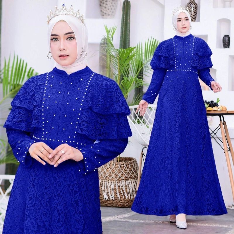 KAMIILA - GAMIS DRESS BAJU BUSUI PESTA FULL BRUKAT TILE IMPORT S M L XL XXL JUMBO PREMIUM FASHION MU