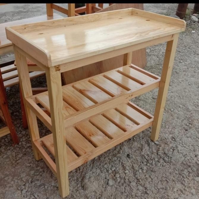 meja kompor kayu