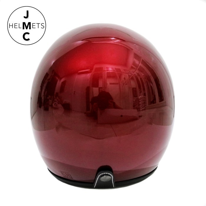 Helm Go Retro Polos Maroon Sni Kaca Datar