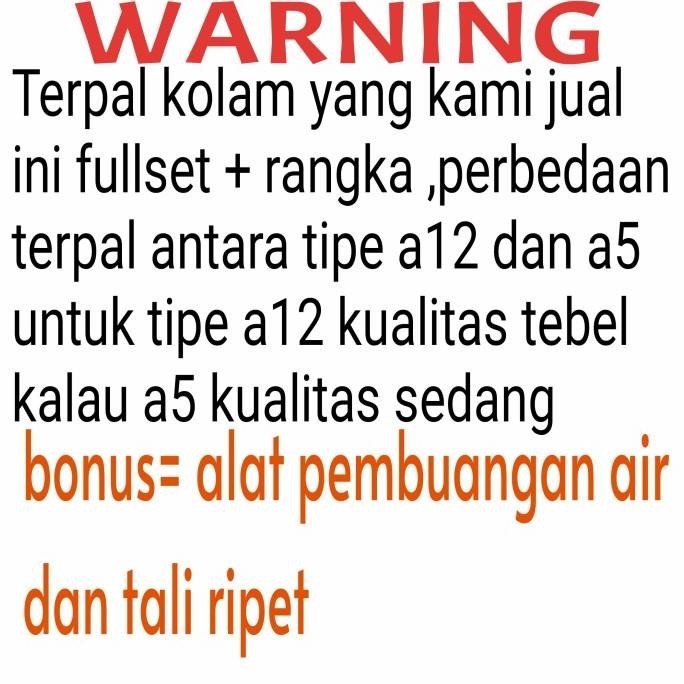 terpal kolam ikam 100x100x50 tipe a12 fullset + rangka