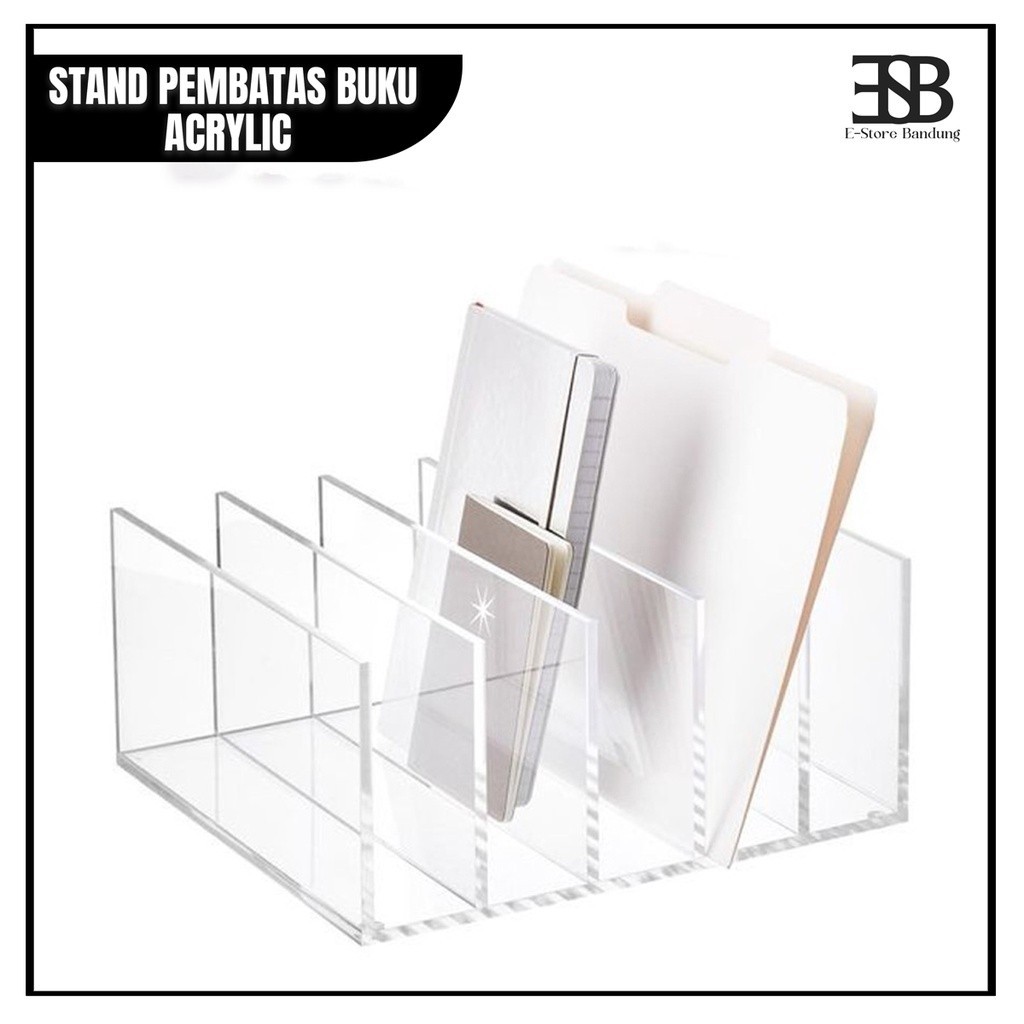 

Acrylic Pembatas Buku / Rak Tempat Pesah Buku / Holder Book Divider / Display Peyangga Buku Akrilik