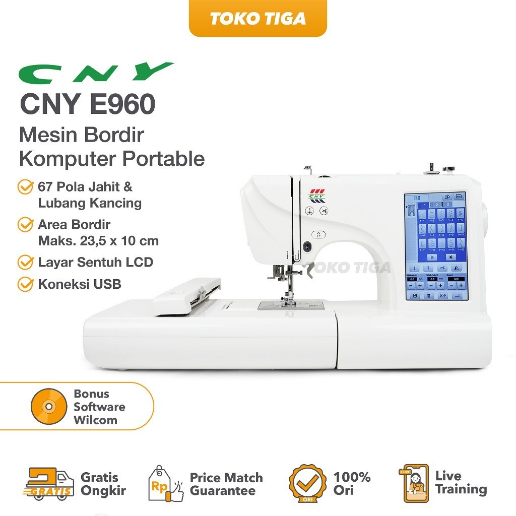 Mesin Bordir Otomatis Dan Jahit Komputer Portable Cny E-960 / E960