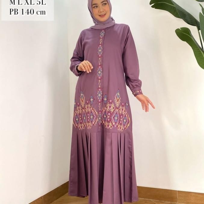 Baju Gamis Wanita- Gamis Polos Standr Bahan Katun Toyobo- Gamis Bordir