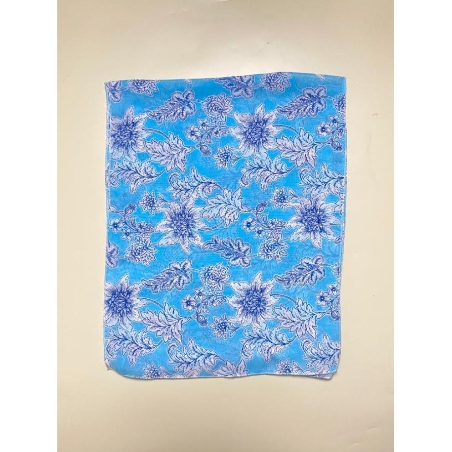 Syal Scarf Batik Selendang Batik Motif Modern Biru / Souvenir Unik