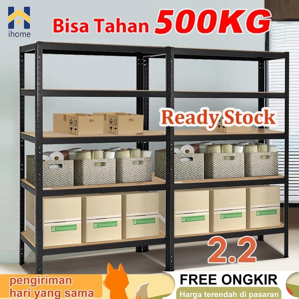 IH Rak Besi Siku 6 Susun Rak Gudang Serbaguna Rak Aquarium 120x50x180CM