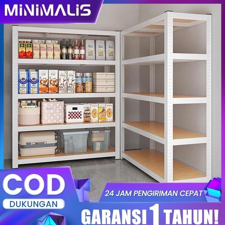 Minimalis Rak besi siku 5/6 susun Rak Gudang Rak supermarket rak dapur Rak besi serbaguna Rak Aquari