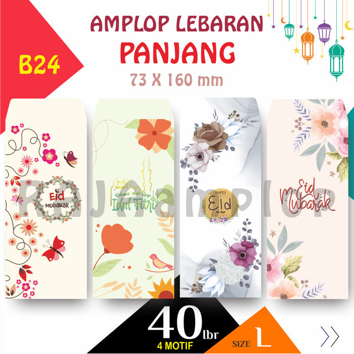 

Limited RAJA Amplop - Angpao Lebaran Idul Fitri FLORAL BESAR - B24 - 40 lbr L Baru!