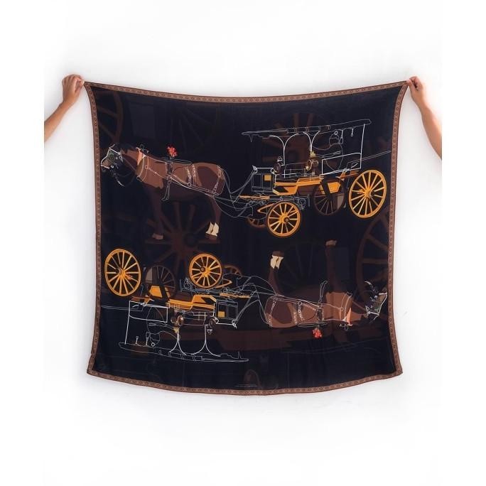 Andong Yogyakarta Black Square Scarf
