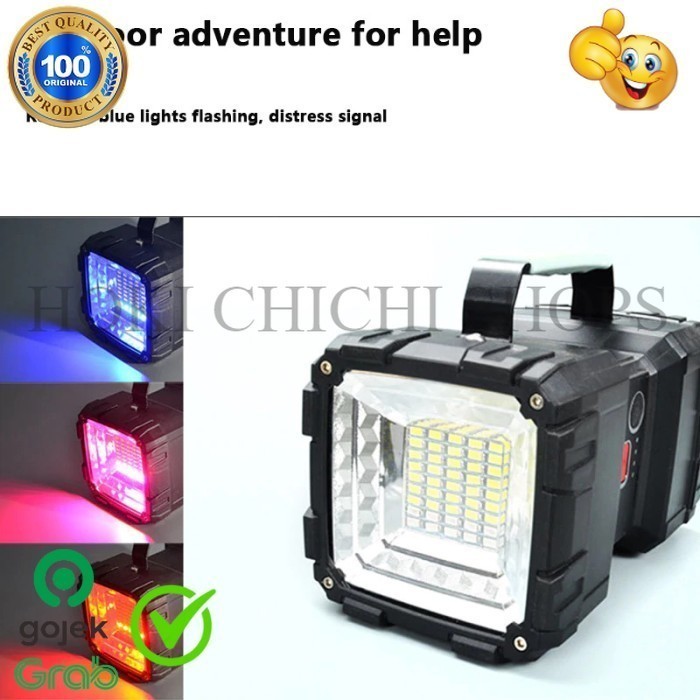 LAMPU SOROT SENTER LED XHP70 + 45 SMD LED SUPER TERANG USB CHARGE CC