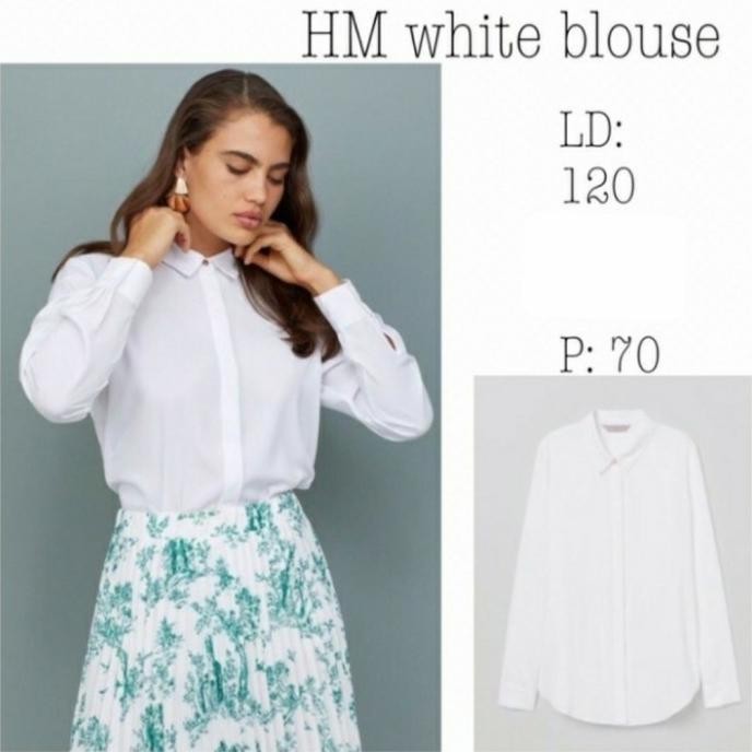 Blouse Wanita Putih Lengan Panjang Jumbo Big Size