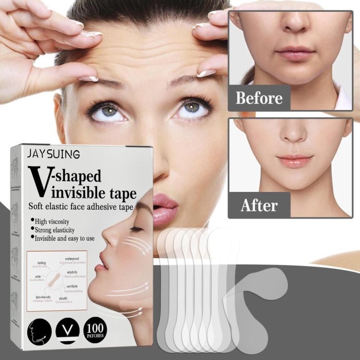 

New [Isi 100Pcs] Stiker Wajah Anti Kerut/Sticker Garis Wajah Alat