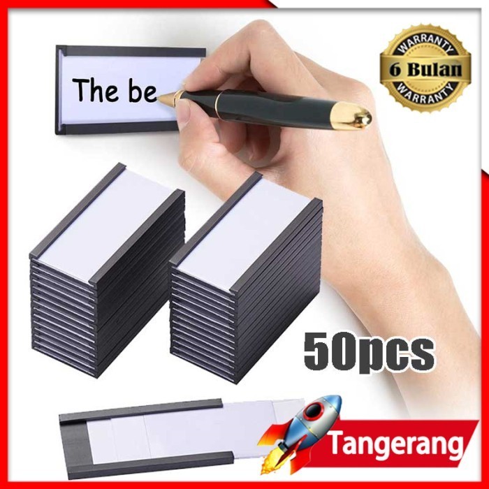 

50Pcs/Set Magnetic Label Holders with Data Card Holders Bahan Akrilik