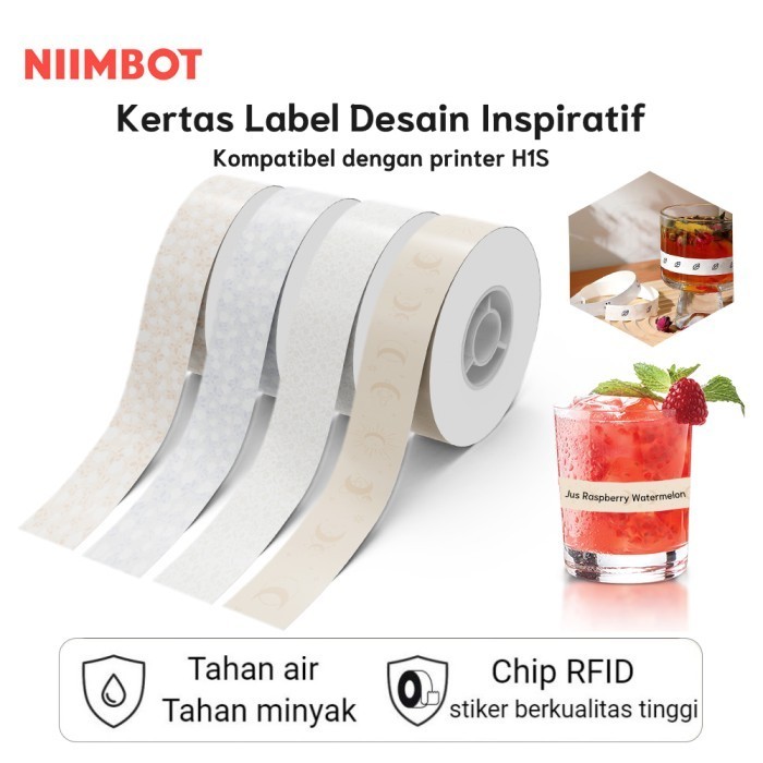 

NIIMBOT H1S Kertas label kontinu dengan pola panjang 15mm*7m tahan air