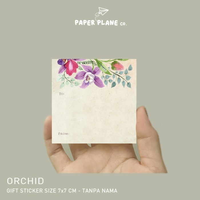 

40 pcs Sticker Message Ucapan Pesan Anak Tema "Orchid" Custom Nama