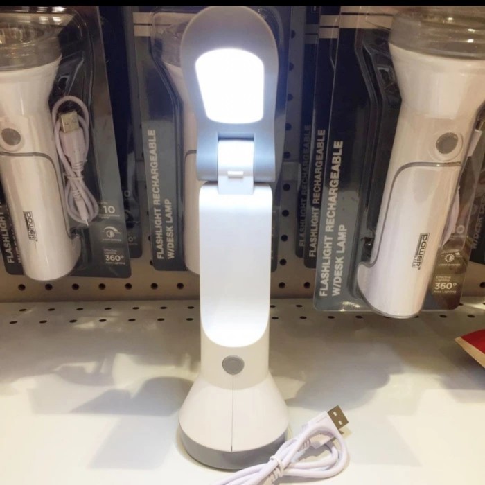 POWERLITE SENTER LAMPU BACA MEJA BELAJAR/EMERGENCY RECHARGEABLE