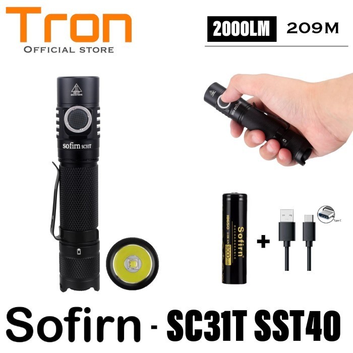 Sofirn SC31T SST40 Senter LED EDC Rechargeable 2000 Lumen