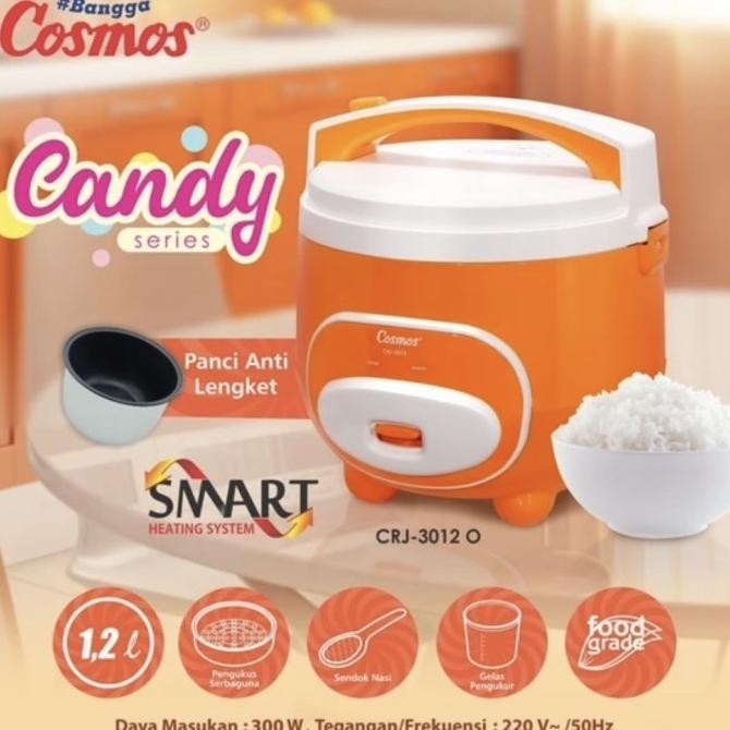 Rice Cooker Cosmos Crj 3012 Magic Com Anti Lengket 1,2L Kecil Monsterkruw
