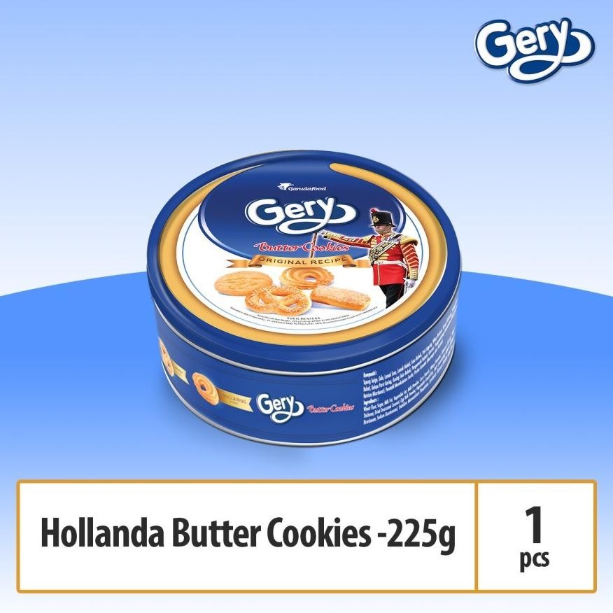 

{cookies} BISKUIT KALENG PLASTIK GERY BUTTER COOKIES 225GR TERLARIS