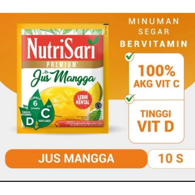 

NUTRISARI PREMIUM JUS MANGGA JUS KENTAL MANIS 10 SASHET ORIGINAL 100%