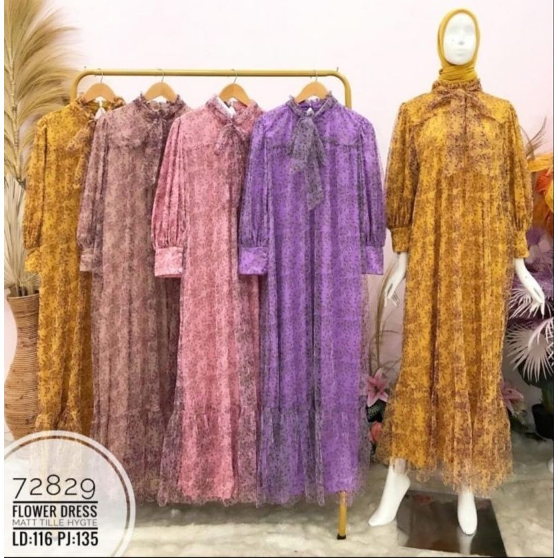 gamis motif kombinasi tile